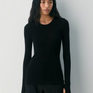 Wilfred Black Slim Long-Sleeve Crewneck Top